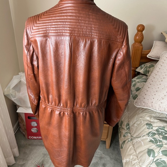 Vintage Custom-made Leather Coat - Brown - Picture 2 of 4